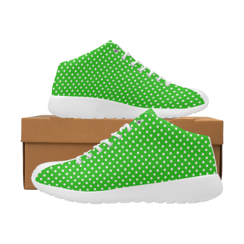 Green polka dots Women's Basketball Training Shoes (Model 47502)