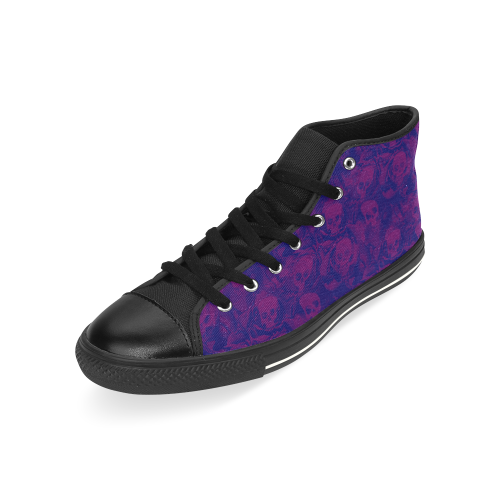 hauted skulls High Top Canvas Women's Shoes/Large Size (Model 017)