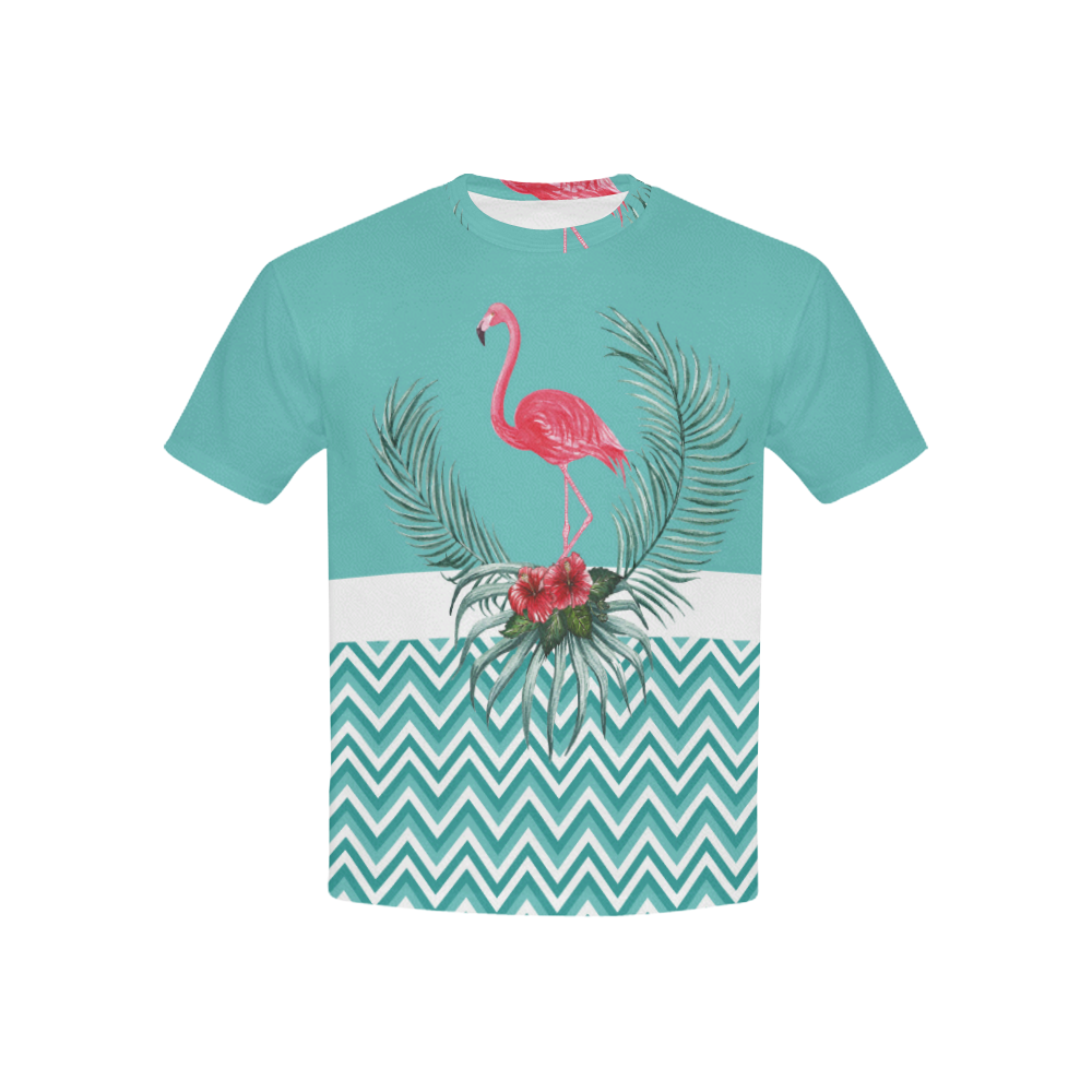Retro Flamingo Chevron Kids' All Over Print T-shirt (USA Size) (Model T40)