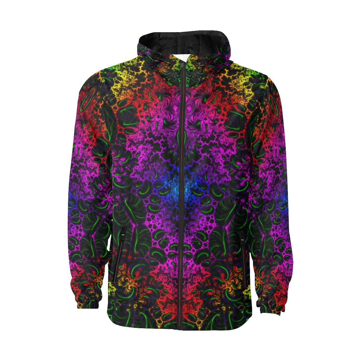 Rainbow Fields All Over Print Quilted Windbreaker for Men (Model H35)