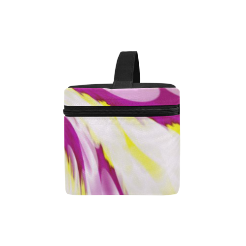 Pink Yellow Tie Dye Swirl Abstract Cosmetic Bag/Large (Model 1658)