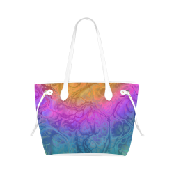 Fractal Batik ART - Hippie Rainbow Colors 1 Clover Canvas Tote Bag (Model 1661)