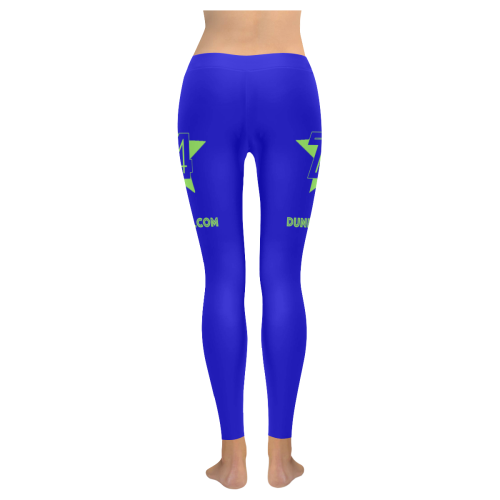 Dundealent 745 star Seahawks Blue Women's Low Rise Leggings (Invisible Stitch) (Model L05)