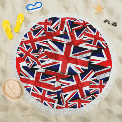 Union Jack British UK Flag Circular Beach Shawl 59"x 59"