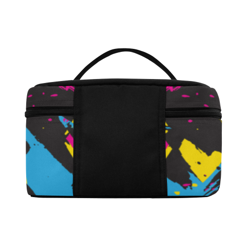 Colorful paint stokes on a black background Cosmetic Bag/Large (Model 1658)