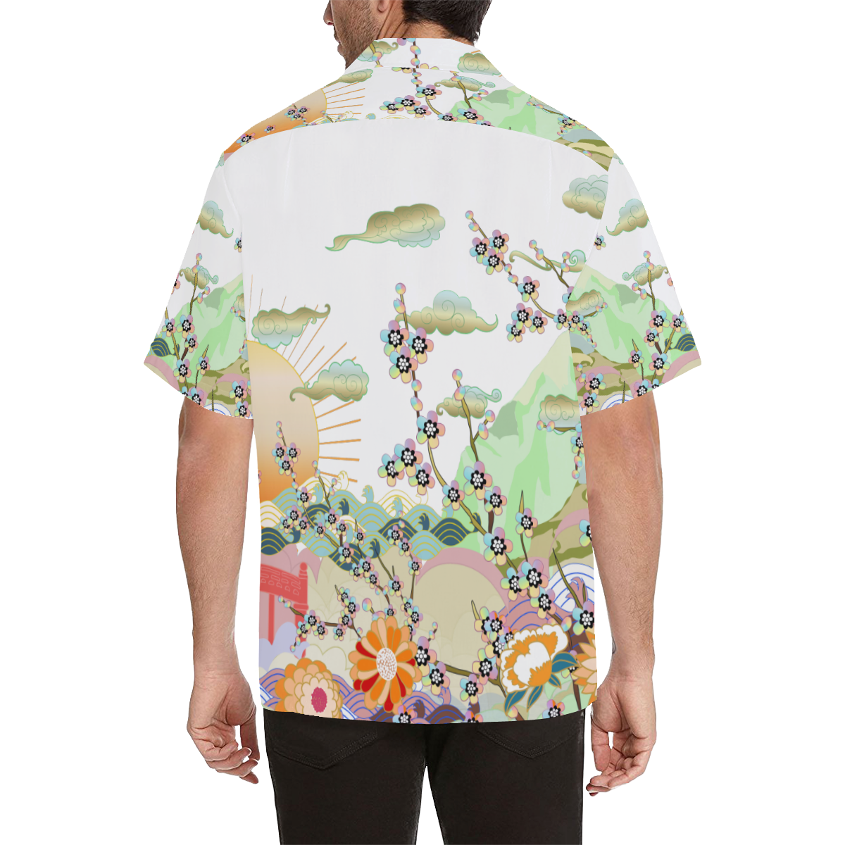 Japanese Garden 2 Shirt 103 Hawaiian Shirt (Model T58)