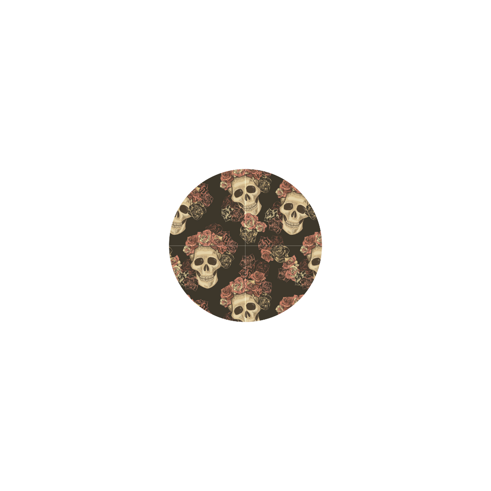 Skull and Rose Pattern Neoprene Water Bottle Pouch/Medium