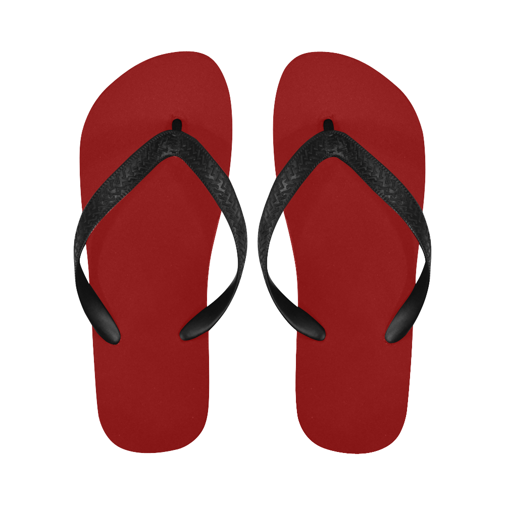 color dark red Flip Flops for Men/Women (Model 040)