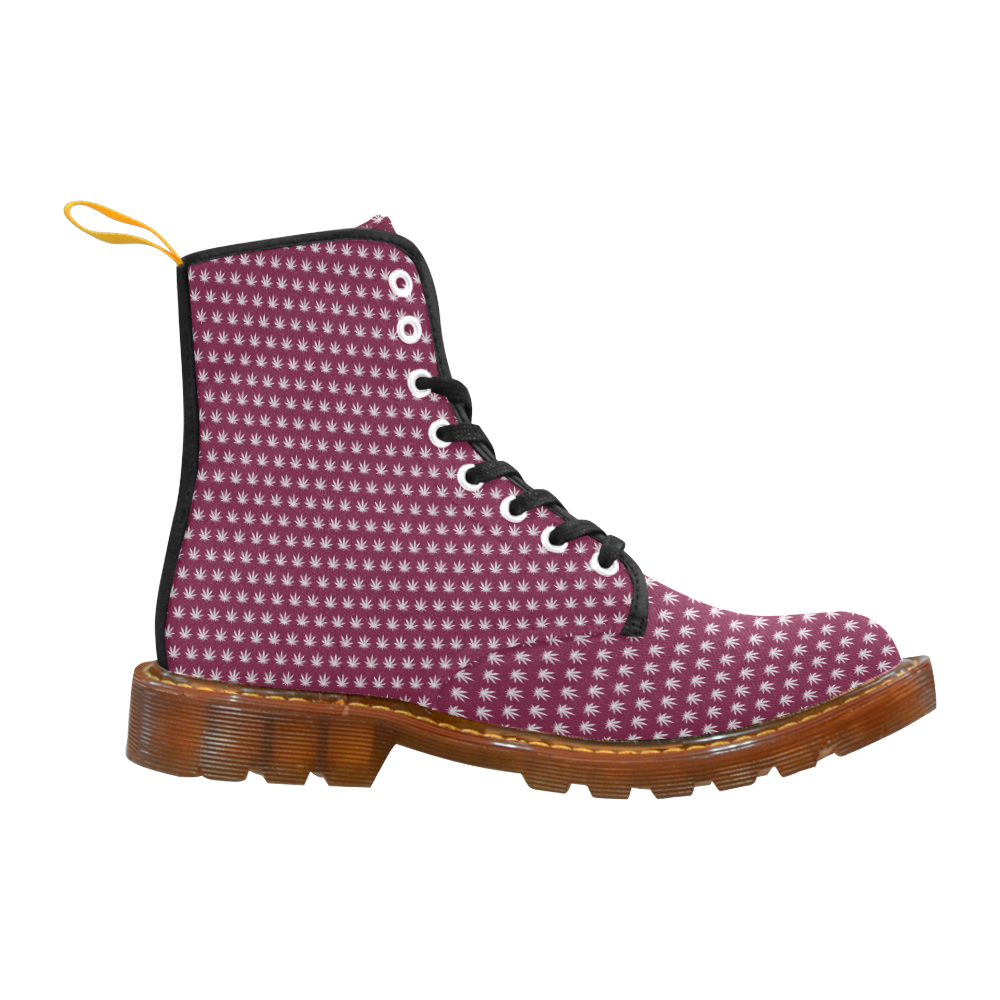 Maroon Cannabis by Jera Nour Martin Boots For Women Model 1203H