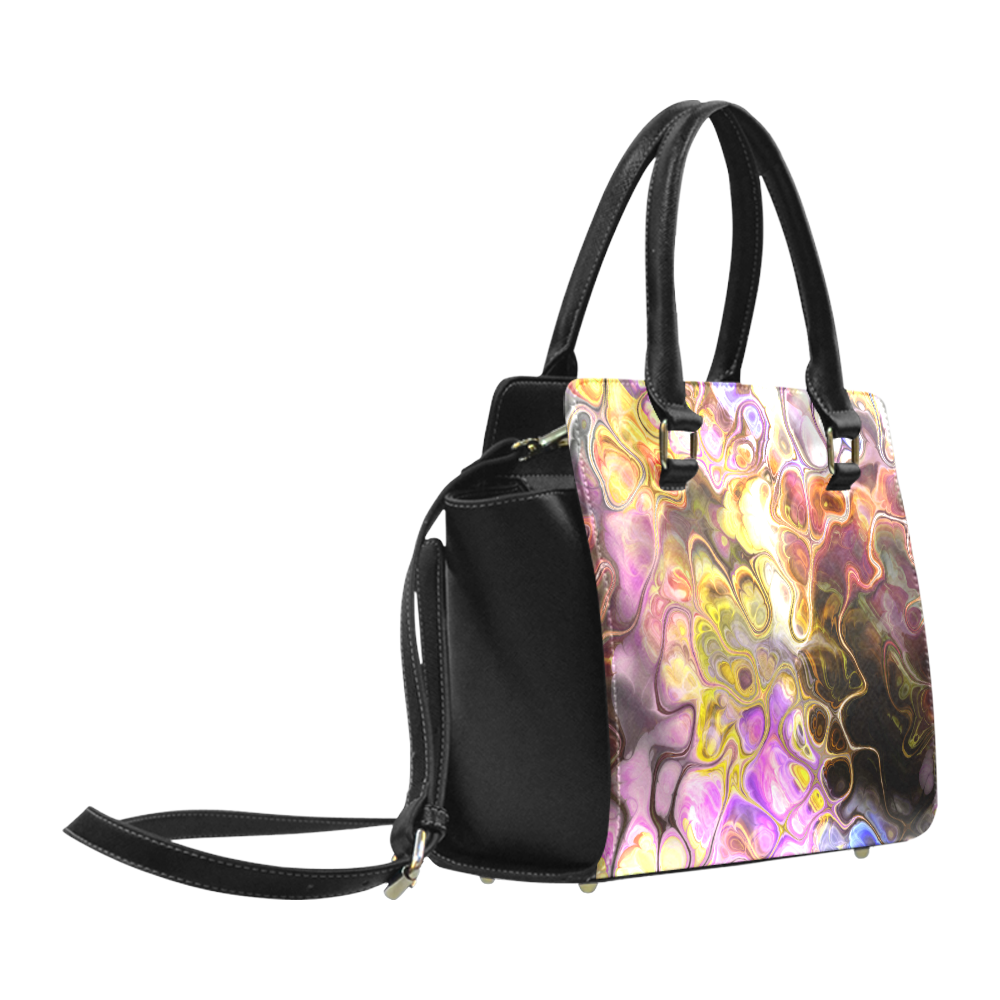 Colorful Marble Design Classic Shoulder Handbag (Model 1653)