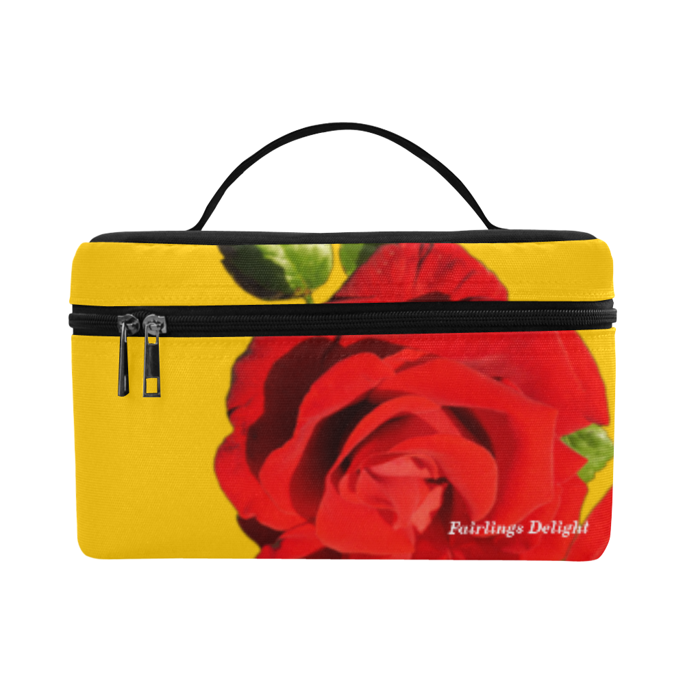 Fairlings Delight's Floral Luxury Collection- Red Rose Cosmetic Bag/Large 53086a4 Cosmetic Bag/Large (Model 1658)
