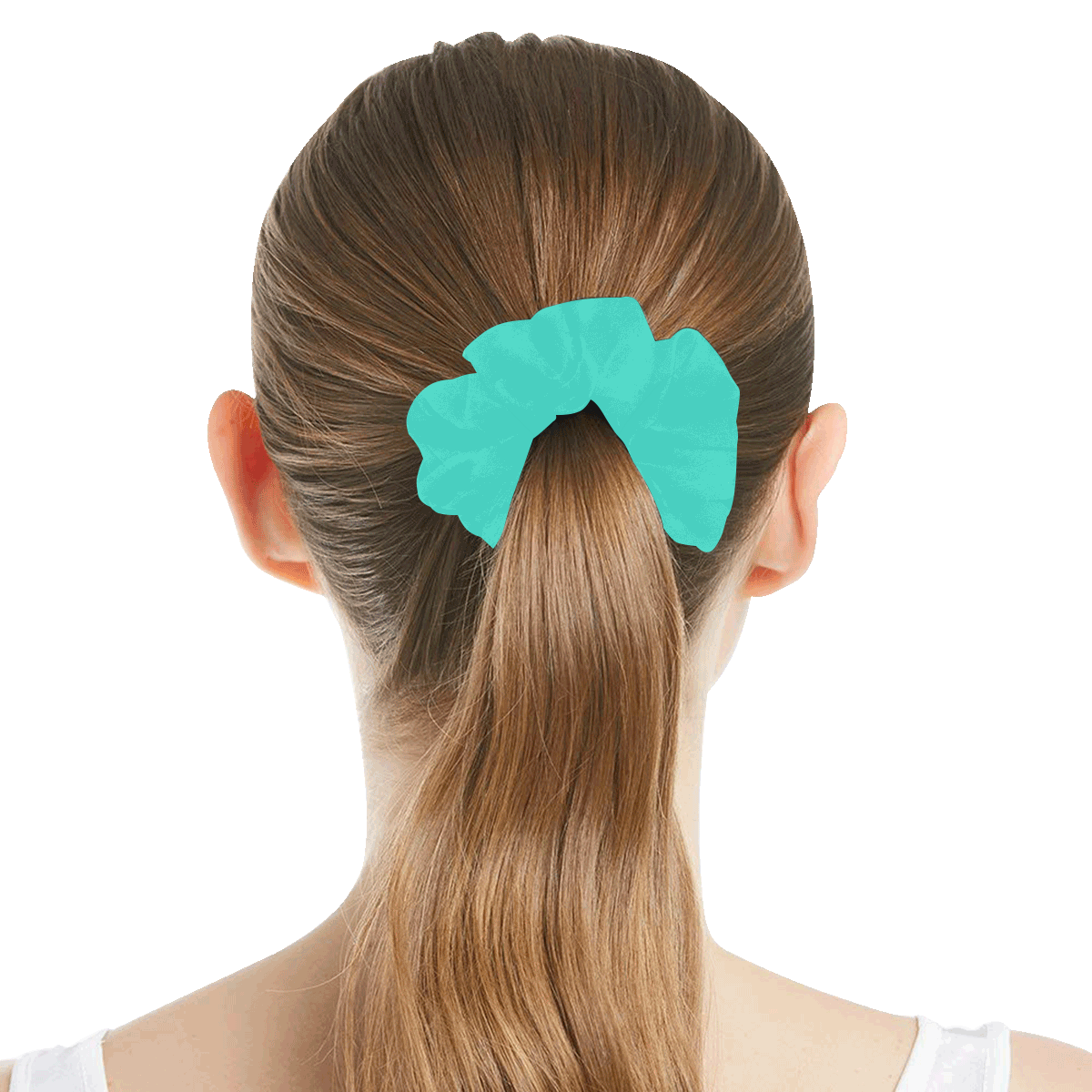 color turquoise All Over Print Hair Scrunchie