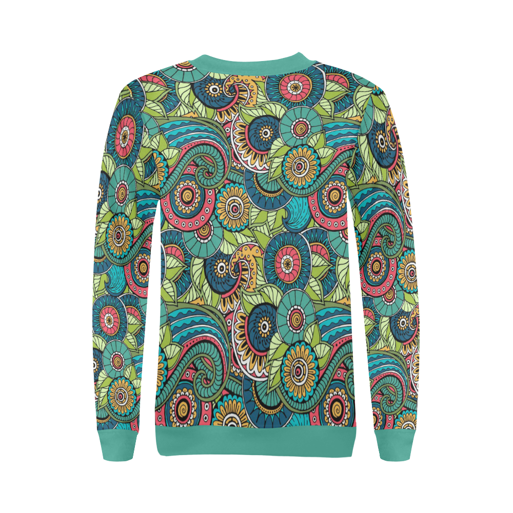Mandala Pattern All Over Print Crewneck Sweatshirt for Women (Model H18)