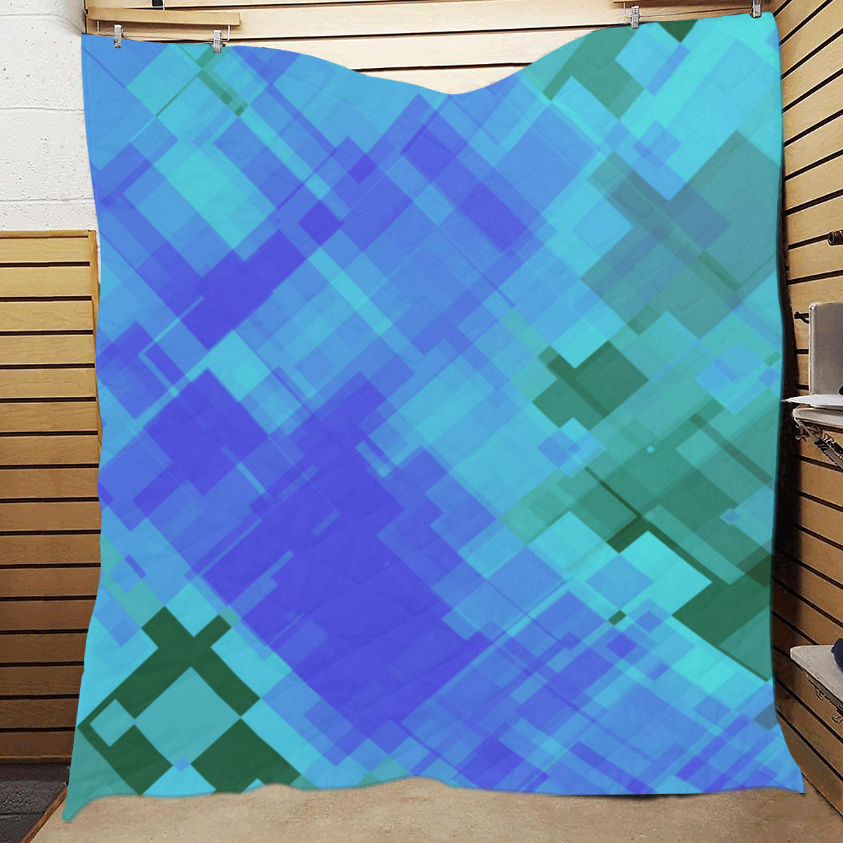 Geo abstract 2 Quilt 60"x70"