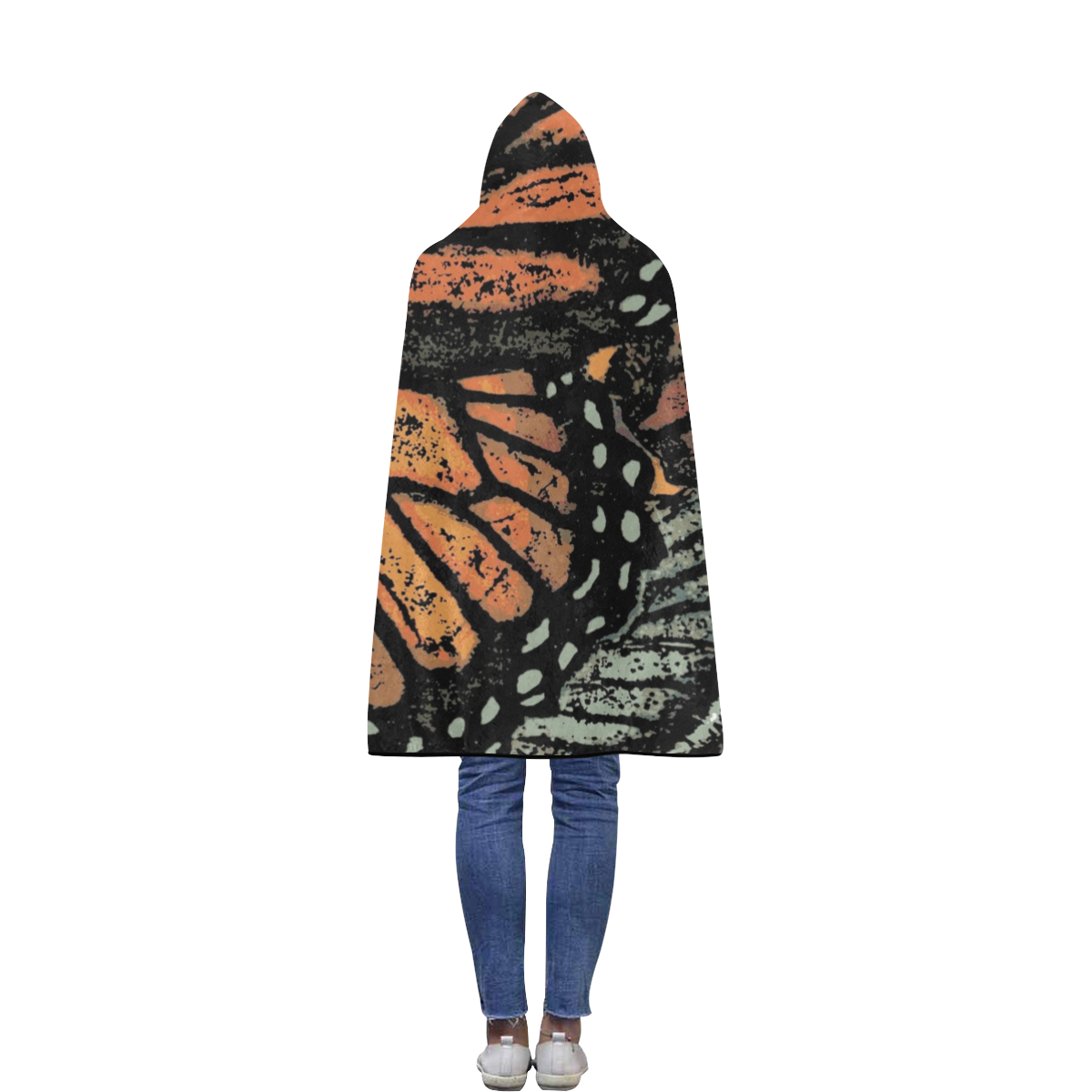 Monarch Collage Flannel Hooded Blanket 40''x50''