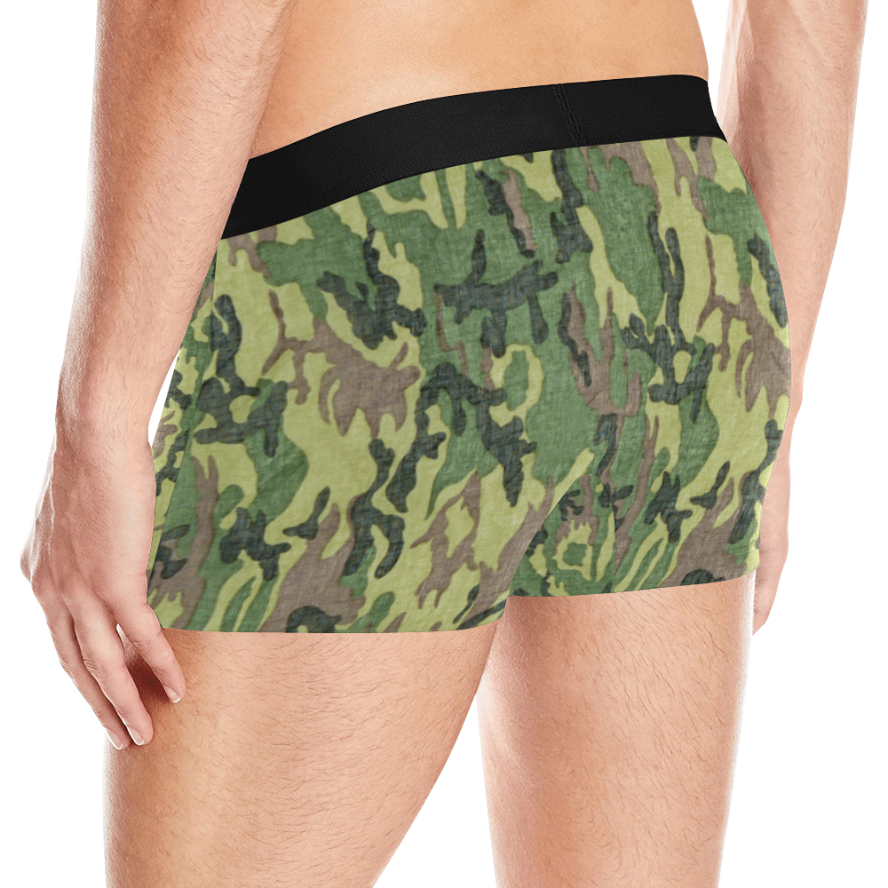 Military Camo Green Woodland Camouflage Men's All Over Print Boxer Briefs (Model L10)