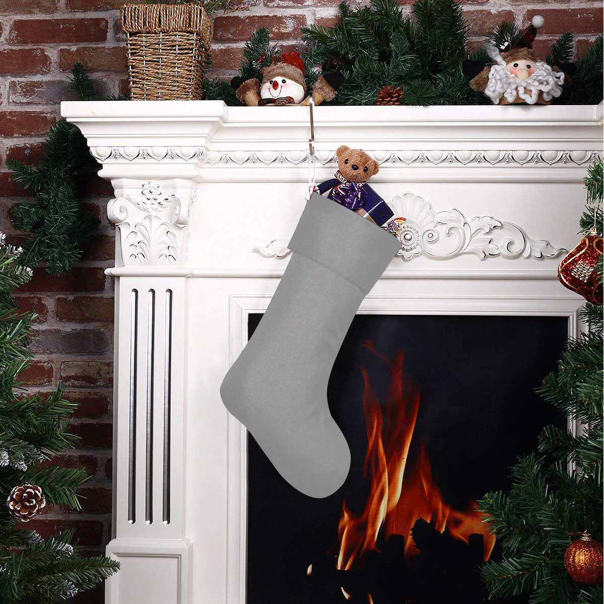 color grey Christmas Stocking