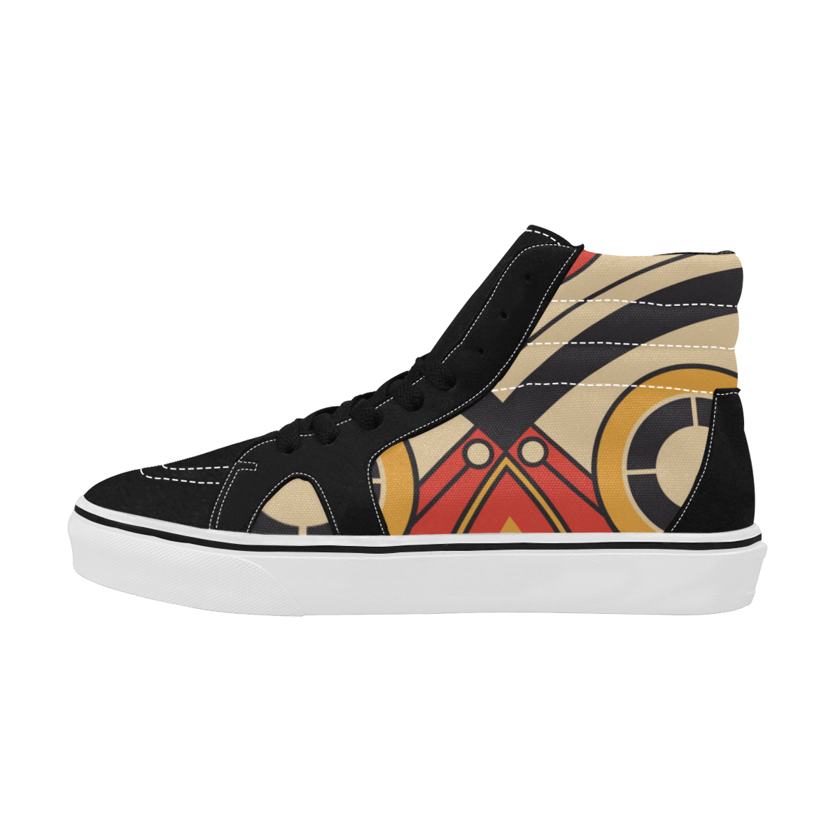 Geo Aztec Bull Tribal Women's High Top Skateboarding Shoes/Large (Model E001-1)