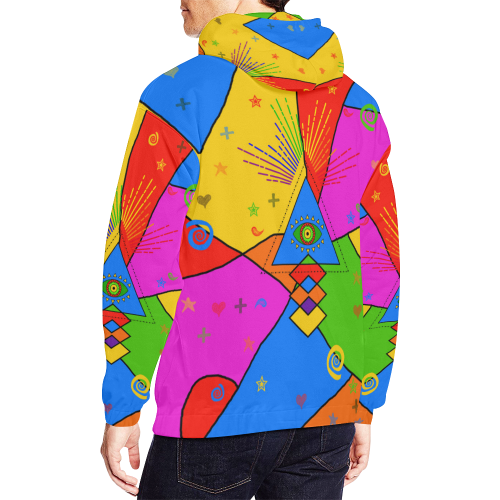 All Seeing Eye Popart All Over Print Hoodie for Men/Large Size (USA Size) (Model H13)