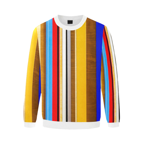 Colorful abstract pattern stripe art Men's Oversized Fleece Crew Sweatshirt (Model H18)