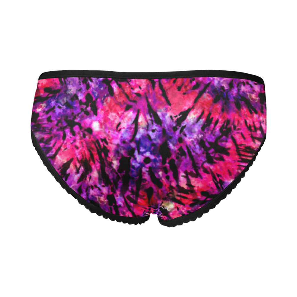 Pink N Purple Batik Tie Dye Women's All Over Print Girl Briefs (Model L14)