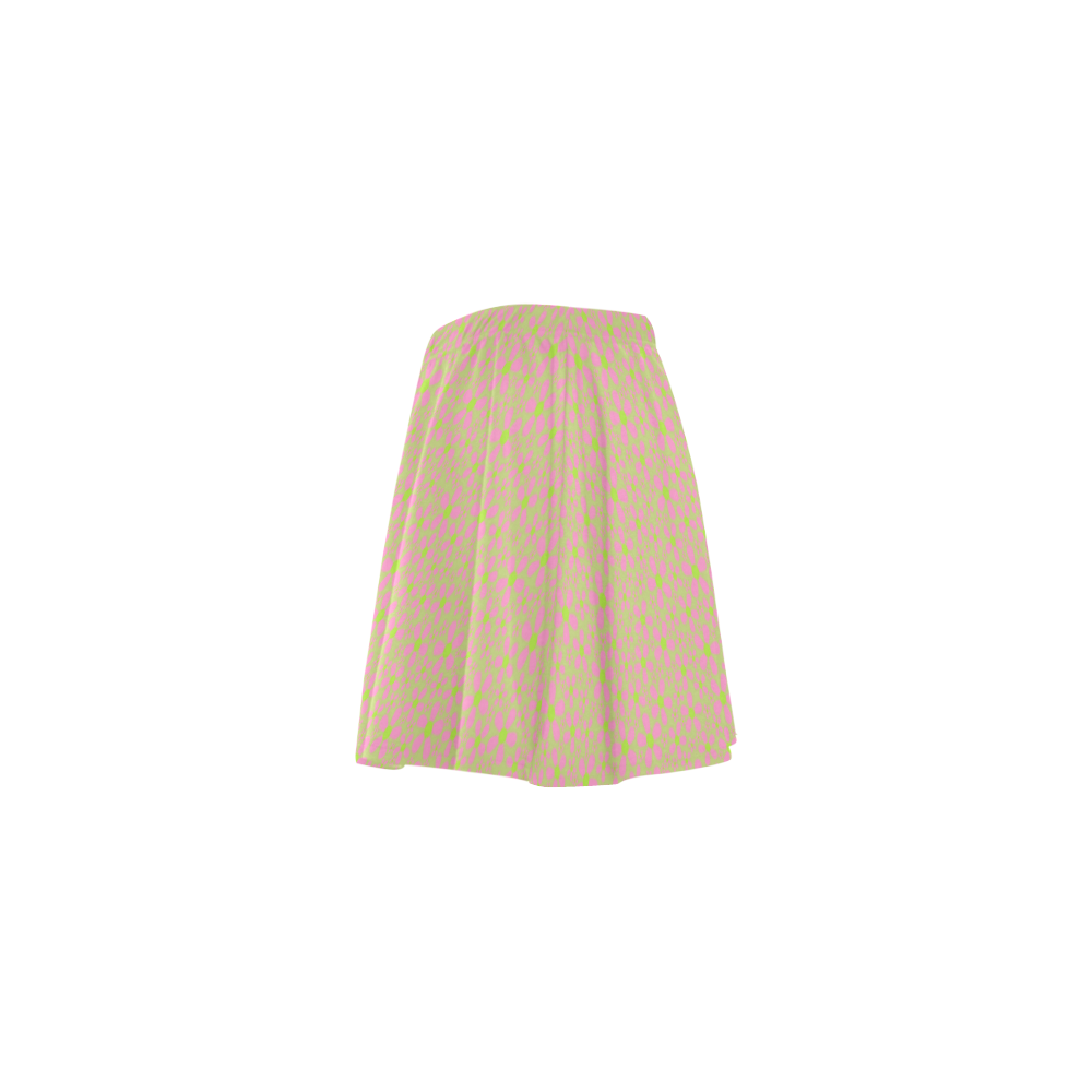 Petit fleur pattern on lime VAS2 Mini Skating Skirt (Model D36)
