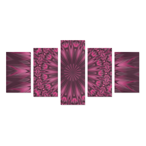 Fuchsia Pink Satin Shadows Fractal 1 Canvas Print Sets C (No Frame)