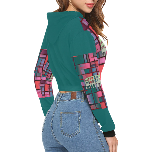 Colosseum All Over Print Crop Hoodie for Women (Model H22)