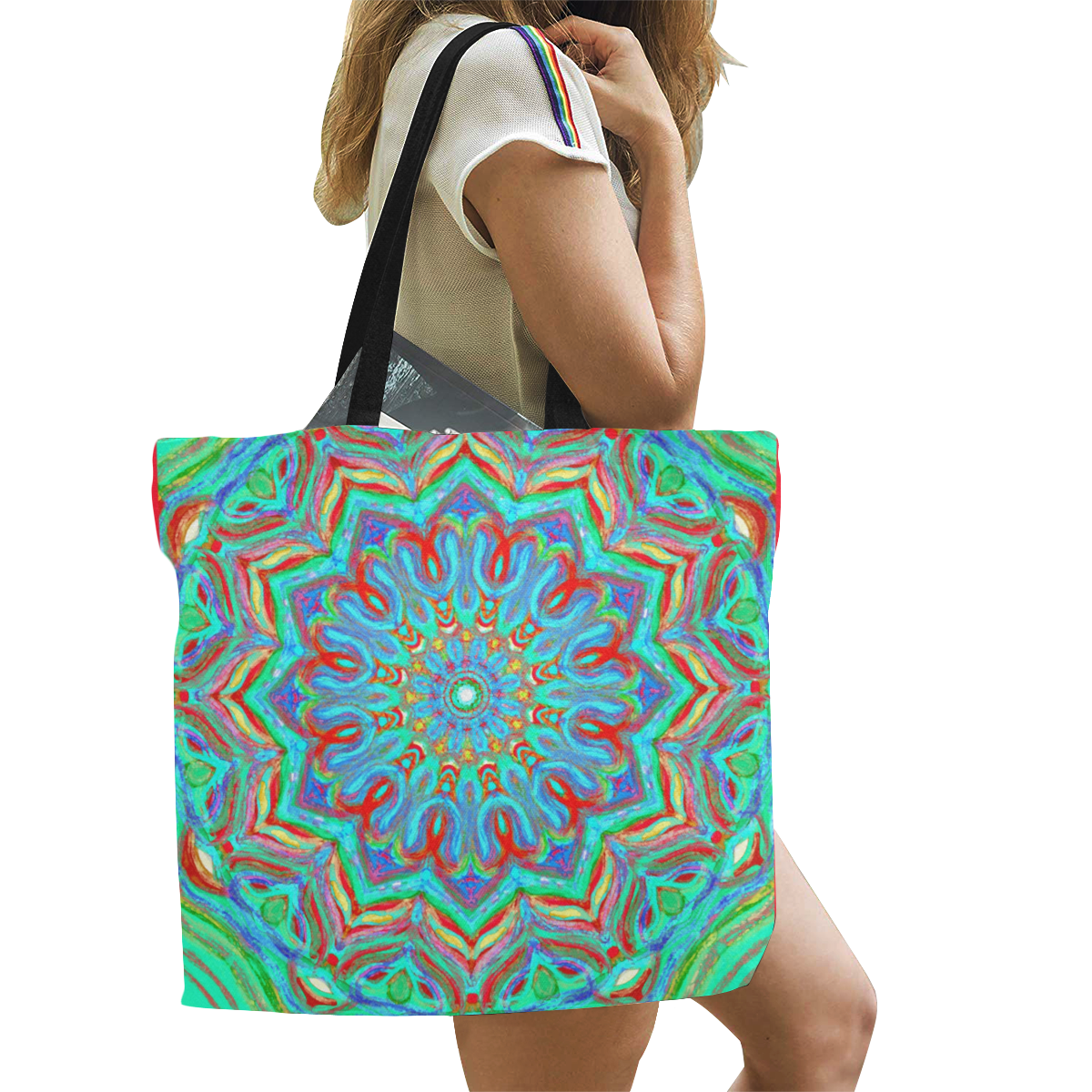 indian All Over Print Canvas Tote Bag/Large (Model 1699)