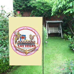 LasVegasIcons Poker Chip - Pink on Yellow Garden Flag 12‘’x18‘’（Without Flagpole）