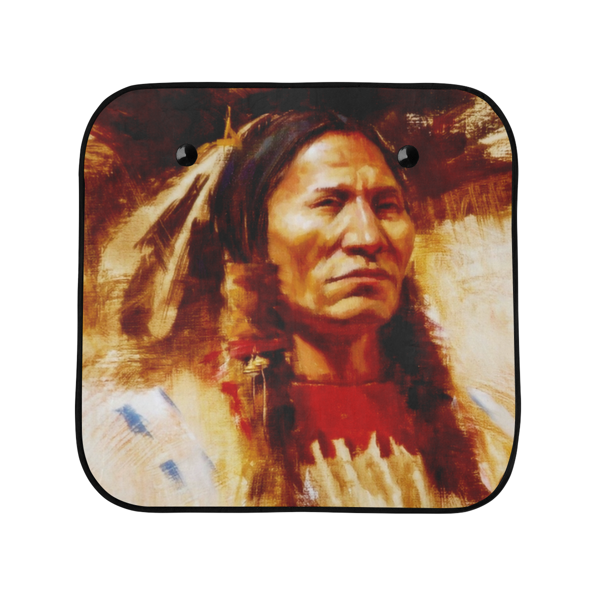 Native American Man Car Sun Shade 28"x28"x2pcs