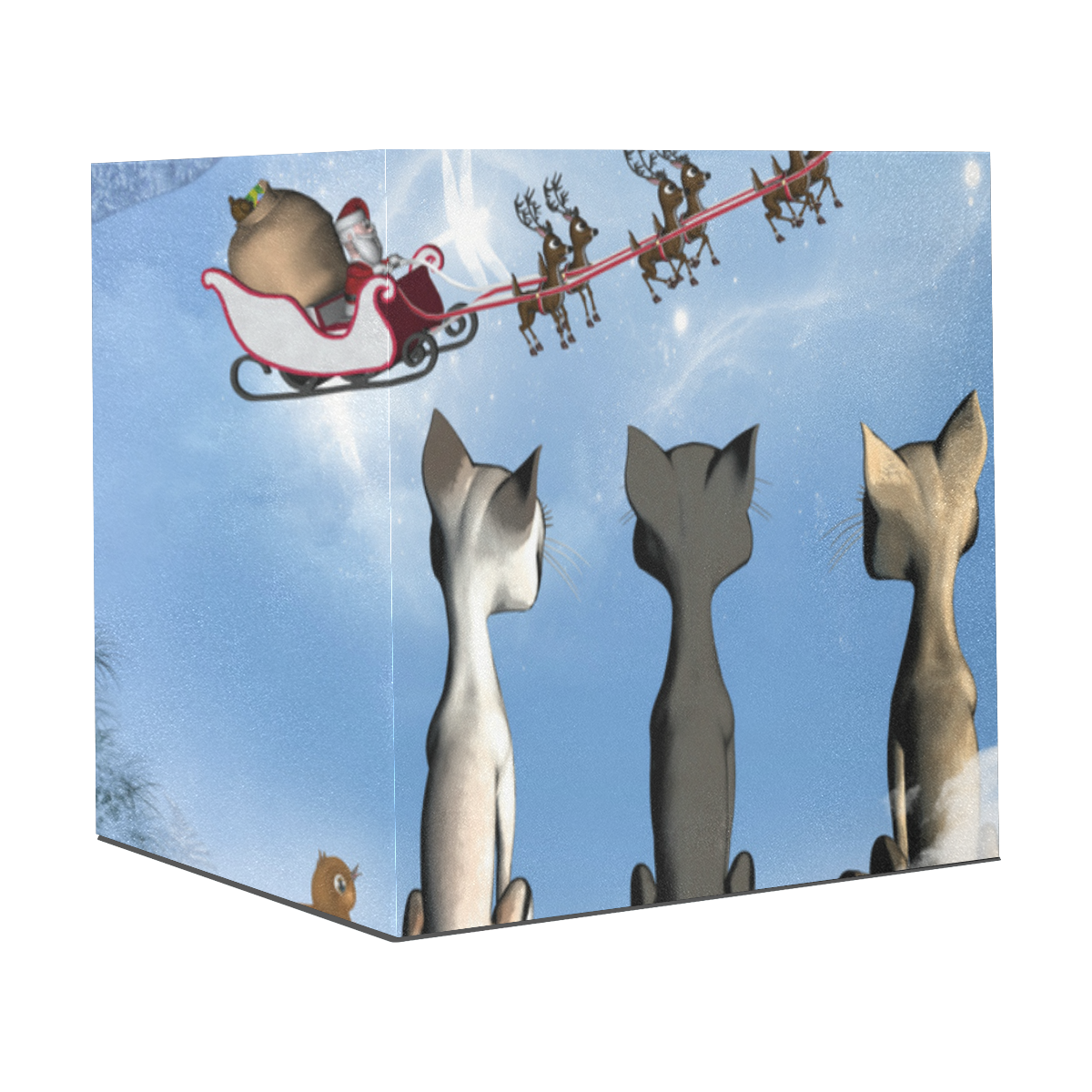 Christmas, cute cats and Santa Claus Gift Wrapping Paper 58"x 23" (2 Rolls)