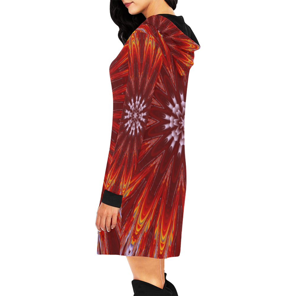 Fiery Lyapunov All Over Print Hoodie Mini Dress (Model H27)