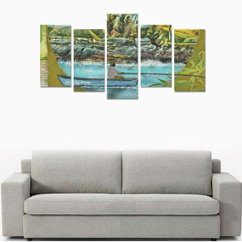 Gone Fishing by Doris Clay-Kersey Canvas Print Sets E (No Frame)
