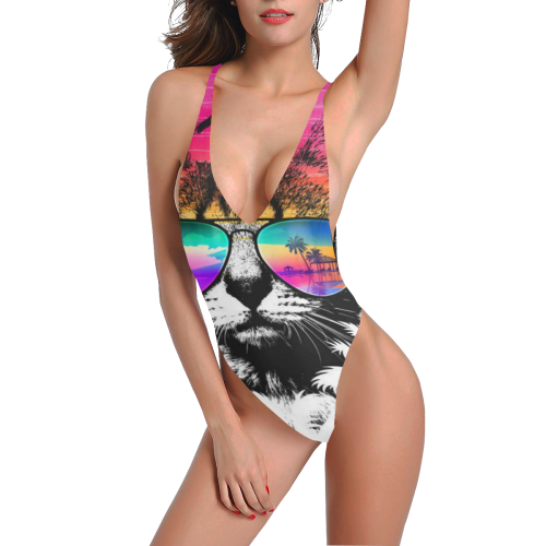 Miami cat Onepiece Suit Sexy Low Back One-Piece Swimsuit (Model S09)