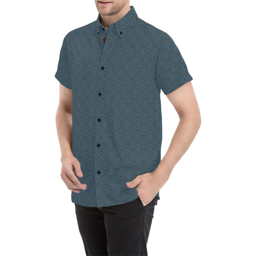 Model #25c| Men's All Over Print Short Sleeve Shirt (Model T53)