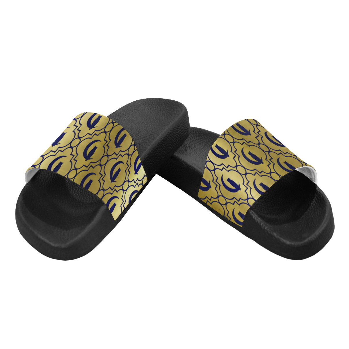 ELEGANCE GOLDIE BLUE Men's Slide Sandals (Model 057)