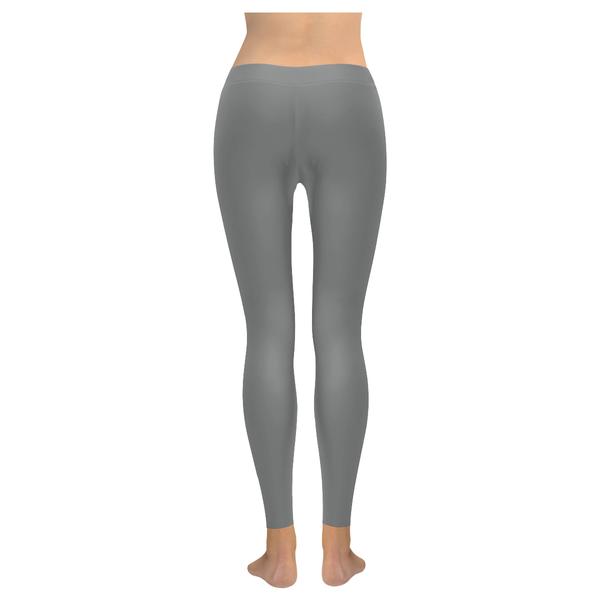 Shiny Grey Metallic Women's Low Rise Leggings (Invisible Stitch) (Model L05)