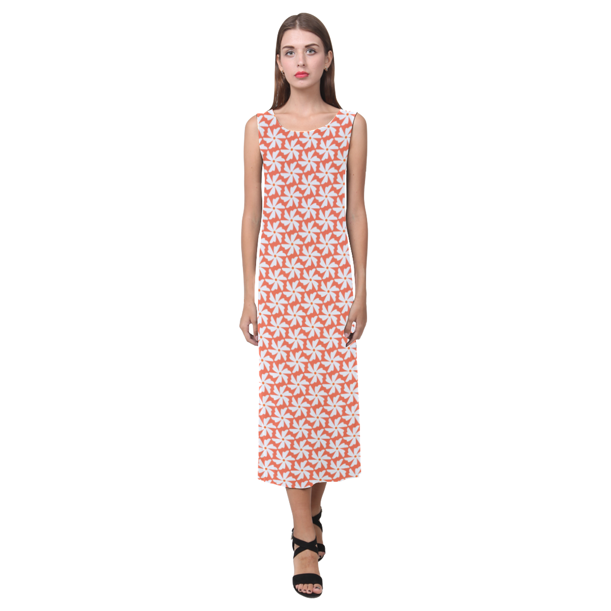 Coral Jasmine Phaedra Sleeveless Open Fork Long Dress (Model D08)