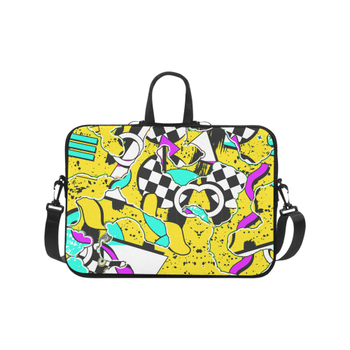 Shapes on a yellow background Laptop Handbags 17"