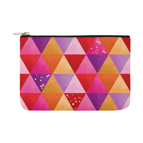 Triangle Pattern - Red Purple Pink Orange Yellow Carry-All Pouch 12.5''x8.5''
