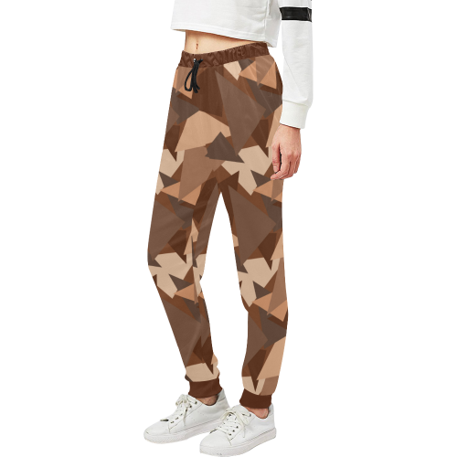 Brown Chocolate Caramel Camouflage Unisex All Over Print Sweatpants (Model L11)
