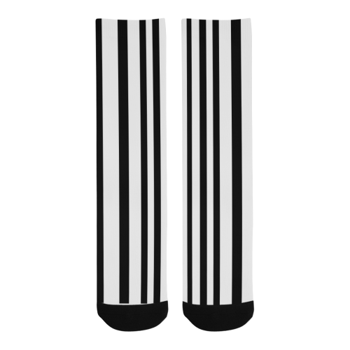 Black & White Stripes Men's Custom Socks