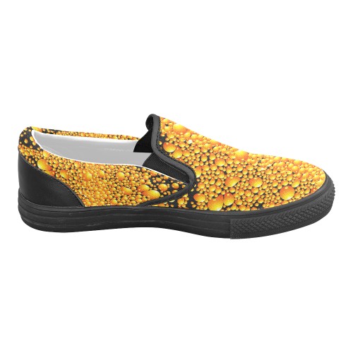 yellow bubble Men's Slip-on Canvas Shoes (Model 019)