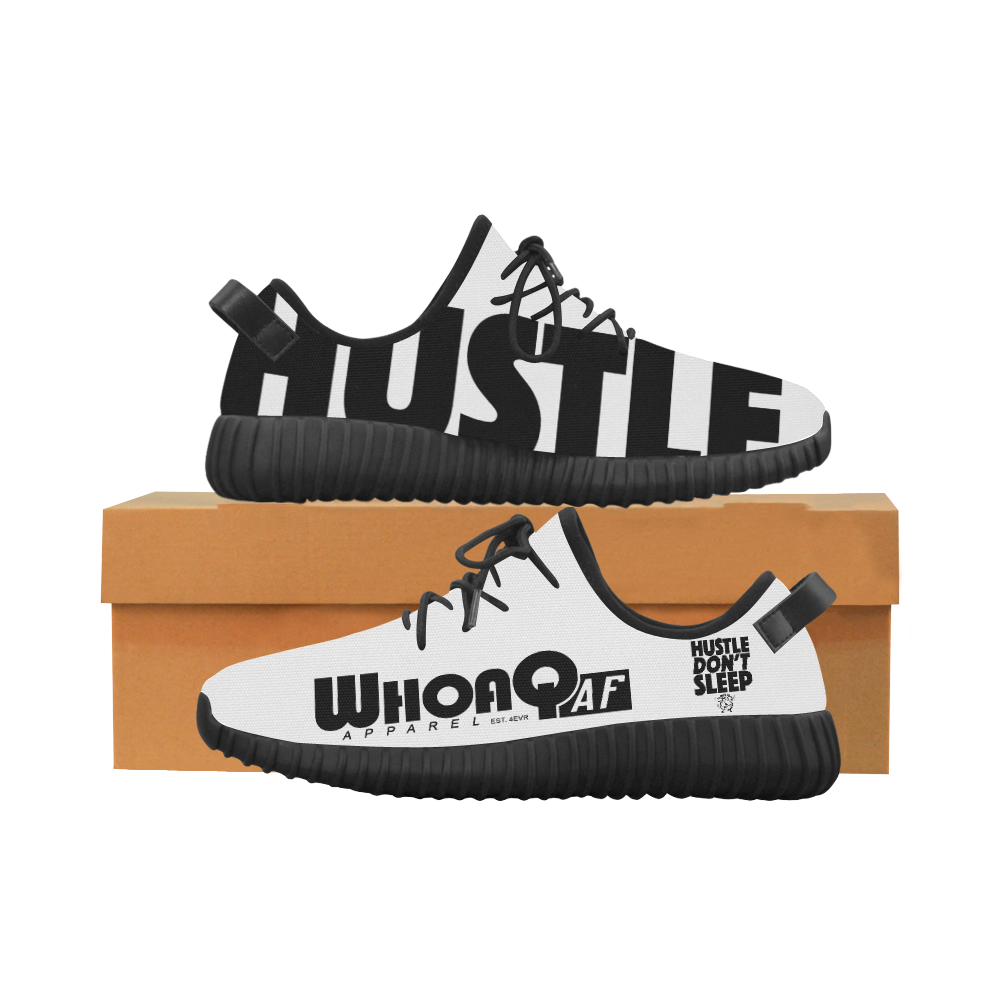 WhoaQ Hustle Runner Low Grus Men's Breathable Woven Running Shoes (Model 022)