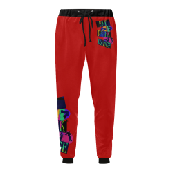 Break Dancing Colorful / Red Men's All Over Print Sweatpants/Large Size (Model L11)