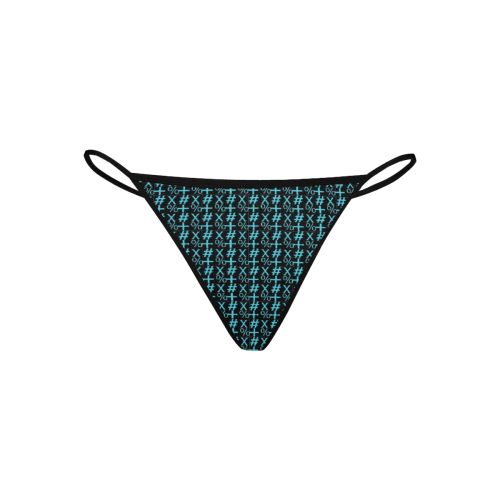 NUMBERS Collection Symbols Teal Women's All Over Print G-String Panties (Model L35)