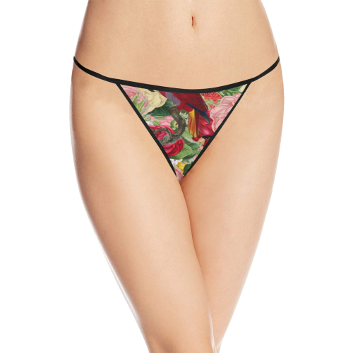 tropical bird floral Women's All Over Print G-String Panties (Model L35)