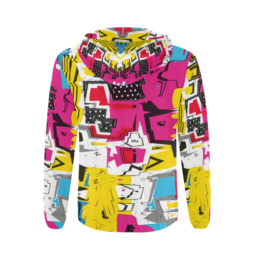 Distorted shapes All Over Print Full Zip Hoodie for Men (Model H14)