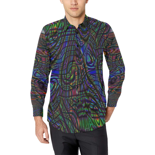 Digital Abstraction Men's All Over Print Casual Dress Shirt (Model T61)